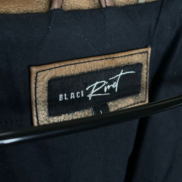 Black Rivet Full Grain Distressed Leather Full Zip Jacket Size L - Picture 6 of 6